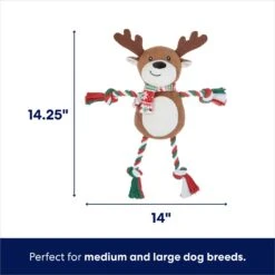 Frisco Holiday Reindeer Plush With Rope Squeaky Dog Toy & Frisco Holiday Lights Plush With Rope Squeaky Dog Toy -Ultimate Pet Shop 986134 PT2. AC SS1800 V1698346274