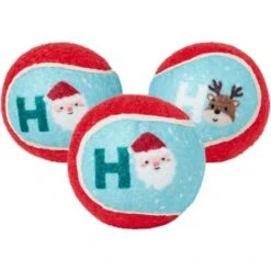 Frisco Holiday Santa's Helpers Plush Squeaky Dog Toy, 3 Count & Frisco Holiday Ho Ho Ho Fetch Squeaky Tennis Ball Dog Toy -Ultimate Pet Shop 986214 PT5. AC SS1800 V1698258463