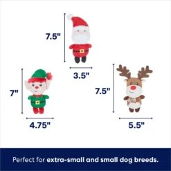 Frisco Holiday Santa's Helpers Plush Squeaky Dog Toy, 3 Count & Frisco Holiday Tree Thin Plush Squeaky Dog Toy -Ultimate Pet Shop 986222 PT2. AC SS1800 V1698257848