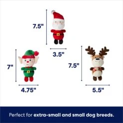 Frisco Holiday Santa's Helpers Plush Squeaky Dog Toy, 3 Count & Frisco Holiday Hot Cocoa Hide & Seek Puzzle Plush Squeaky Dog Toy -Ultimate Pet Shop 986230 PT2. AC SS1800 V1700690565