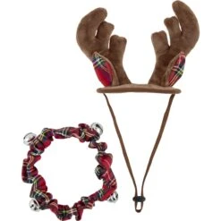 Frisco Jingle Bells Dog & Cat Holiday Collar With Bells, 1 Count & Frisco Holiday Antler Headband & Bell Collar Dog & Cat Costume -Ultimate Pet Shop 986294 PT5. AC SS1800 V1698258116