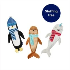 Frisco Holiday Ho Ho Ho Fetch Squeaky Tennis Ball Dog Toy & Frisco Holiday Arctic Friends Stuffing-Free Skinny Plush Squeaky Dog Toy -Ultimate Pet Shop 986310 PT7. AC SS1800 V1698258405